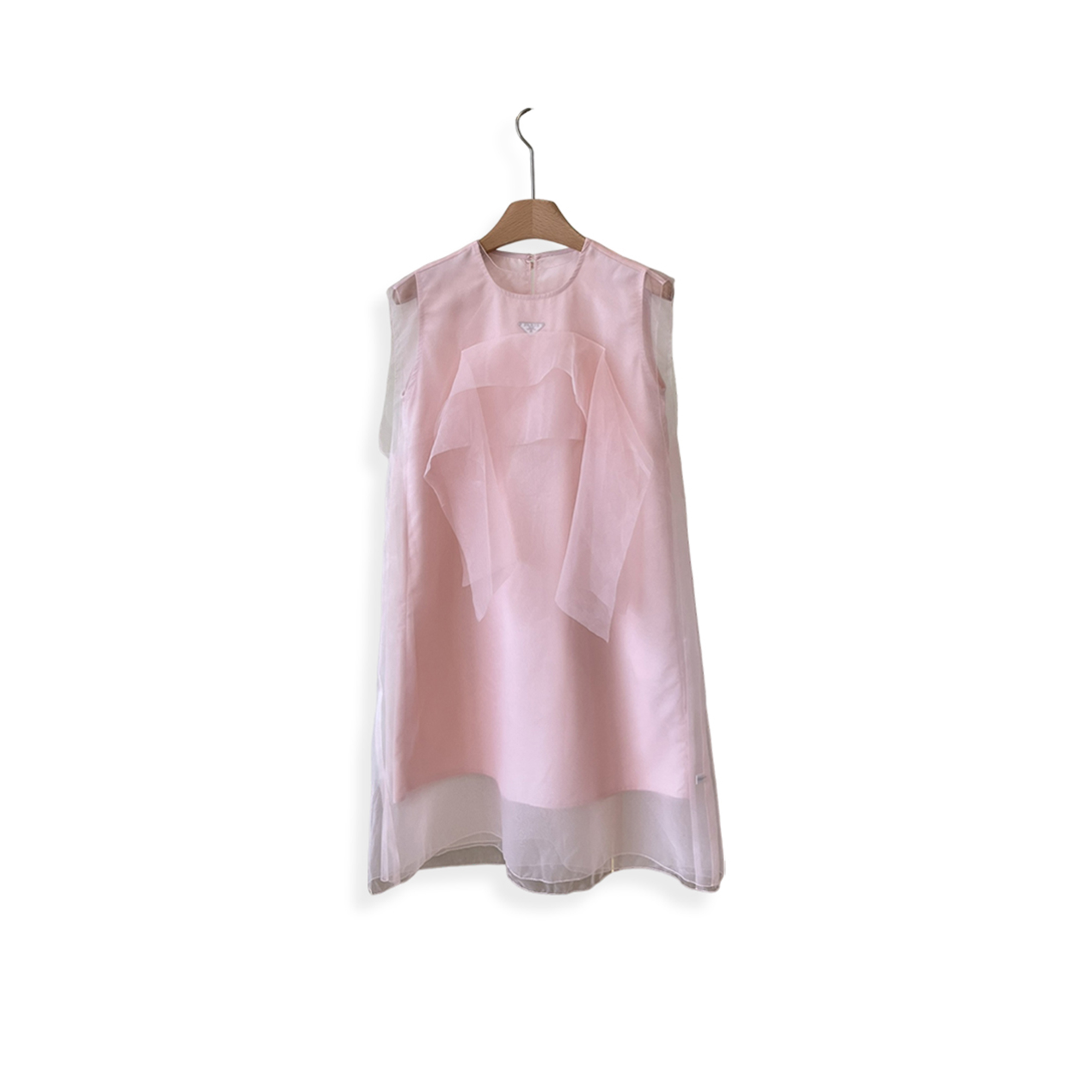 PRADA SLEEVELESS TECHNICAL VOILE DRESS 